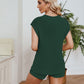 Ribbed Round Neck Pocket Knit Top and Shorts Set
