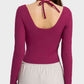 Halter Neck Long Sleeve Sporty Top