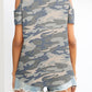 Curved Hem V-Neck Cold-Shoulder Tee