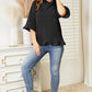 Ninexis Full Size Raglan Sleeve Ruffled Hoodie with Pocket