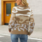 Cozy Venue Printed Raglan Sleeve Ribbed Trim Sweater