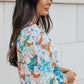 Floral Long Balloon Sleeve Blouse