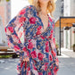 ee:some Floral Frill Trill Deep V Maxi Dress