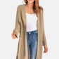 Open Front Slit Exposed Seam Cardigan