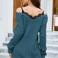 Spliced Lace Cold-Shoulder Tunic Sweater