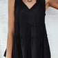 Tie Neck Frill Trim Sleeveless Babydoll Top