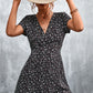 Ditsy Floral V-Neck Short Sleeve Dress