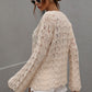 Openwork Dropped Shoulder Knit Top