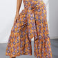 Printed Tie-Front Culottes