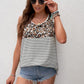 Leopard Striped Scoop Neck Tank