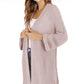 Open Front Slit Exposed Seam Cardigan