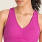 Gathered Detail Halter Neck Sports Bra