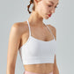 Ribbed Halter Neck Open Back Cropped Sports Cami