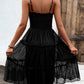 Smocked Spaghetti Strap Frill Trim Dress