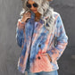 Printed Button Detail Teddy Jacket with Pockets