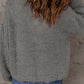 Half Zip Rib-Knit Dropped Shoulder Sweater