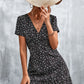 Ditsy Floral V-Neck Short Sleeve Dress