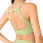 Open Back Pleated Detail Sports Bra