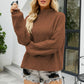 Rib-Knit Dropped Shoulder Mock Neck Sweater