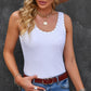 Studded Scoop Neck Ribbed Tank