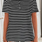 Striped Quarter Button Tee Shirt
