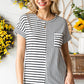Striped Round Neck Short Sleeve Tee