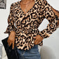 Leopard Puff Sleeve Blouse