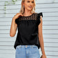 Ruffled Flutter Sleeve Lace Yoke Blouse