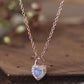 Moonstone Heart Lock Pendant Necklace