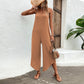 Spaghetti Strap Scoop Neck Jumpsuit with Pockets