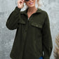 Turn Down Collar Buttoned Shirt Jacket