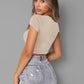 Square Neck Cropped T-Shirt