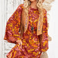 Floral Ruffle Hem Bell Sleeve Dress