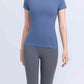 Round Neck Short Sleeve Active Top