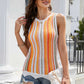 Striped Scalloped Hem Knit Tank