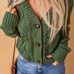 Mixed Knit Button Down Cardigan with Pockets