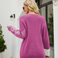 Color Block Rib-Knit Round Neck Sweater