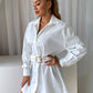 Dropped Shoulder Belted Shirt Dress