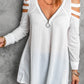 Cutout Waffle Knit Tunic Top