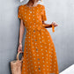 Polka Dot Round Neck Dress with Pockets