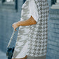 Houndstooth Side Slit Ribbed Sweater Vest Dress