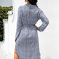 Ditsy Leopard Button Though Belt Dress