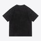 Full Size Acid Wash Slogan Graphic Cotton Tee