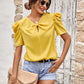 Puff Sleeve Gathered Detail Blouse