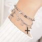 Cross Layered Stainless Steel Bracelet