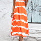 Contrast V-Neck Spaghetti Strap Midi Dress