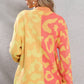 Leopard Button Front Ribbed Trim Cardigan