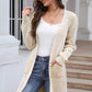 Open Front Dropped Shoulder Pocket Longline Cardigan