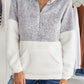 Plus Size Half Zipper Fleece Sweatshirt with Pocket