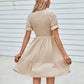 Smocked Short Flounce Sleeve Dress